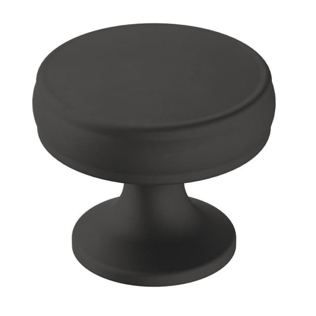 1-1/4" Renown Mushroom Knob, Matte Black Finish