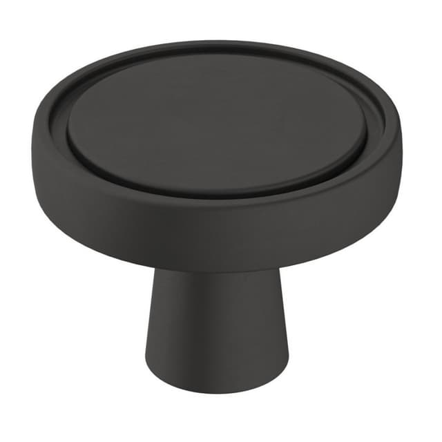 1-3/8" Destine Mushroom Knob, Matte Black Finish