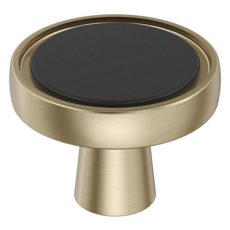 1-3/8" Mergence Cabinet Knob, Matte Black/Golden Champagne