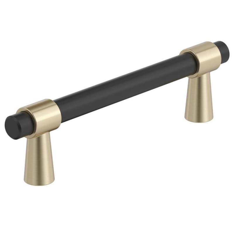 3-3/4" Mergence Cabinet Pull, Matte Black/Golden Champagne