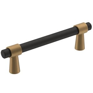 96mm Mergence Bar Pull, Matte Black/Champagne Bronze