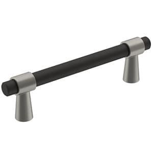 96mm Mergence Bar Pull, Matte Black/Satin Nickel