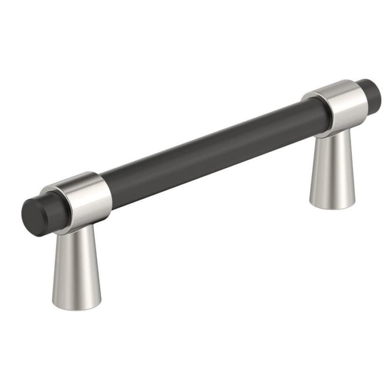 3-3/4" Mergence Cabinet Pull, Matte Black/Polished Chrome