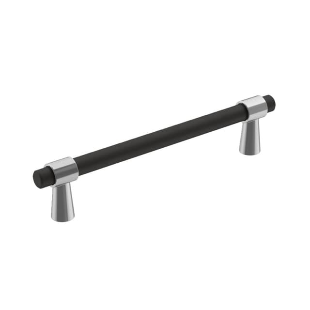 128mm Mergence Bar Pull, Matte Black/Polished Chrome