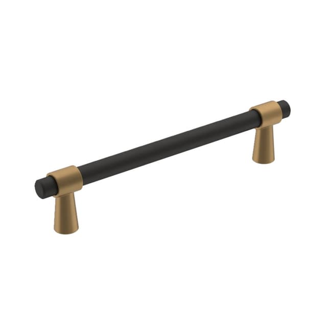128mm Mergence Bar Pull, Matte Black/Champagne Bronze