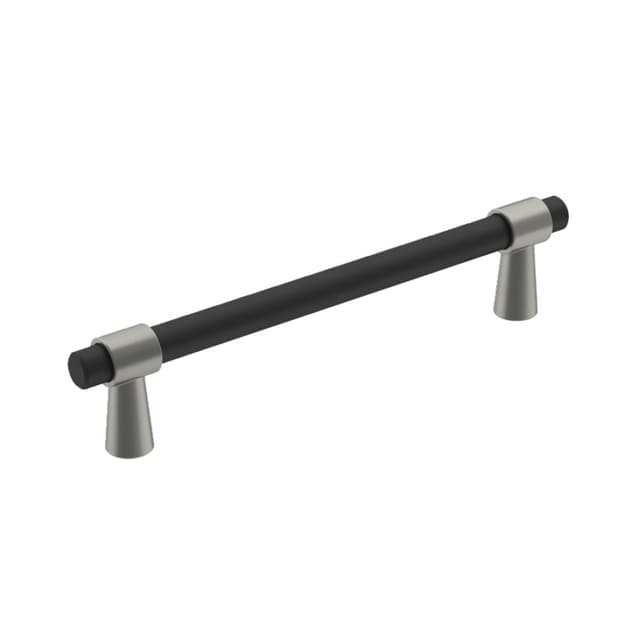 128mm Mergence Bar Pull, Matte Black/Satin Nickel
