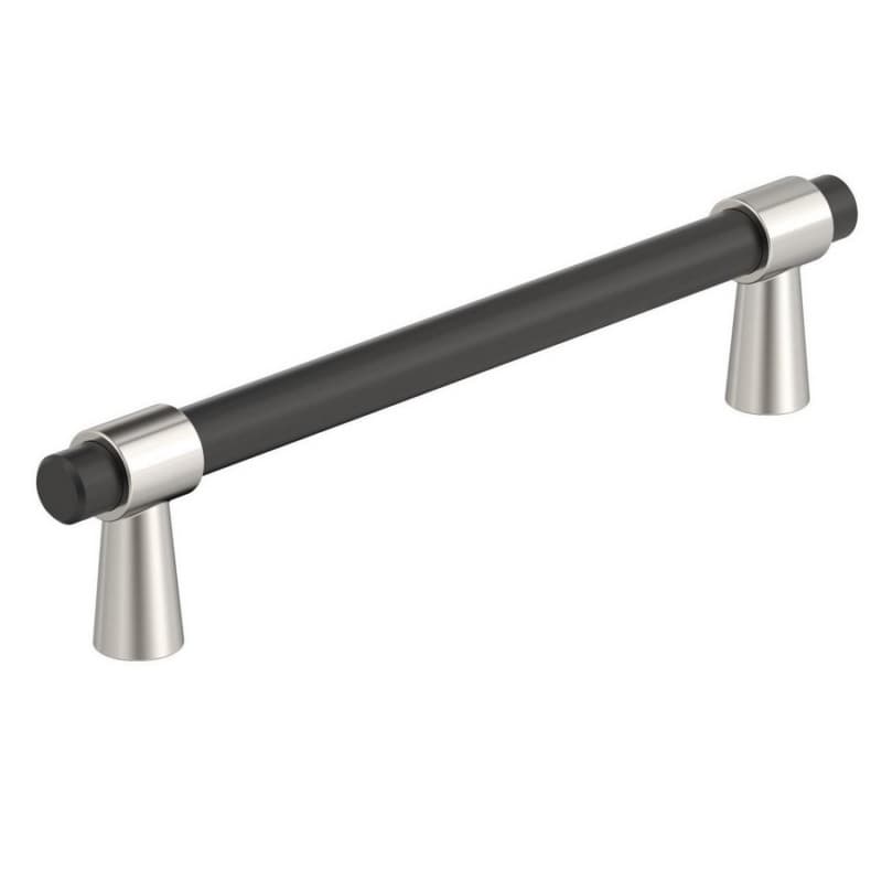 5-1/16" Mergence Cabinet Pull, Matte Black/Polished Nickel
