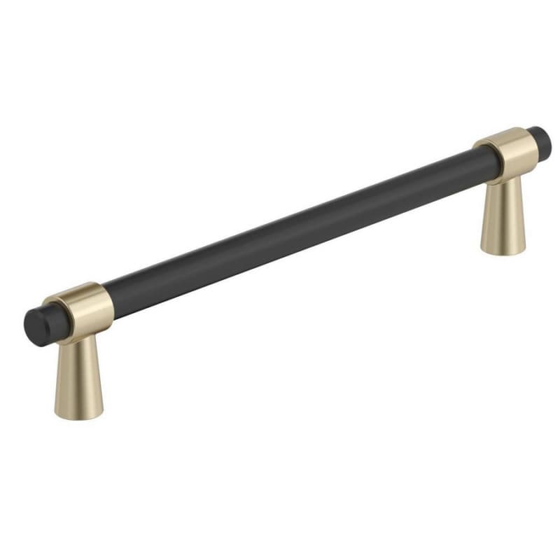6-5/16" Mergence Cabinet Pull, Matte Black/Golden Champagne