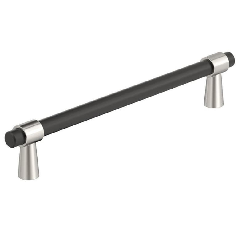 6-5/16" Mergence Cabinet Pull, Matte Black/Polished Nickel