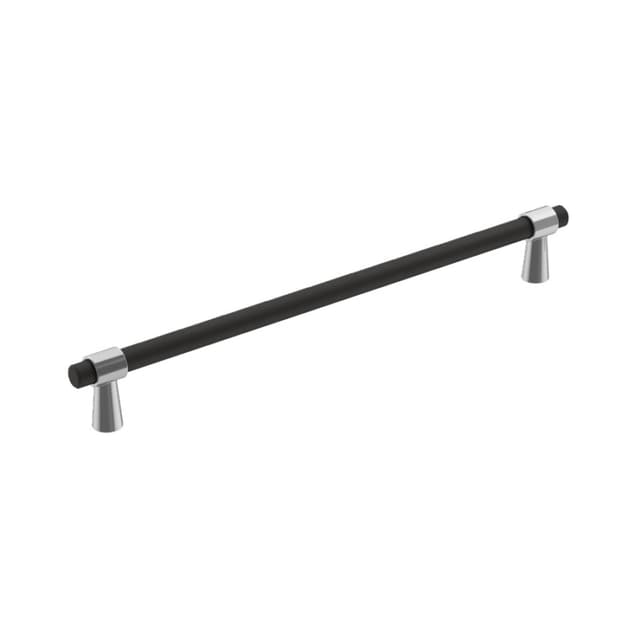224mm Mergence Bar Pull, Matte Black/Polished Chrome