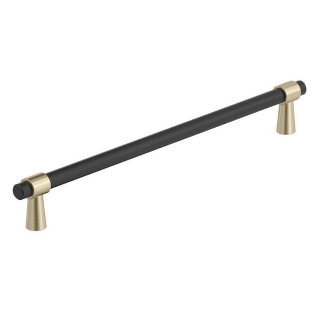 8-13/16" Mergence Cabinet Pull, Matte Black/Golden Champagne