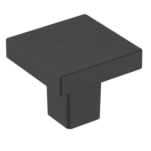 1-3/16" Monument Square Knob, Matte Black Finish