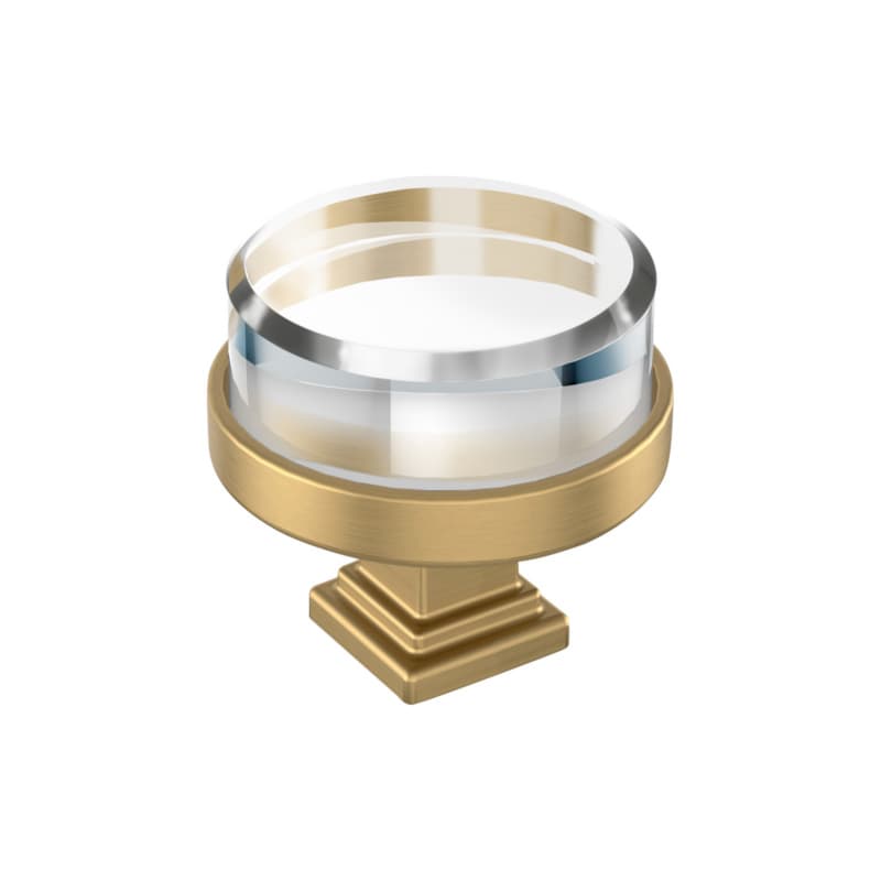 1-1/2" Glacio Premium Round Cabinet Knob, Clear/Champagne Bronze