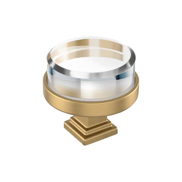 1-1/2" Glacio Premium Round Cabinet Knob, Clear/Champagne Bronze