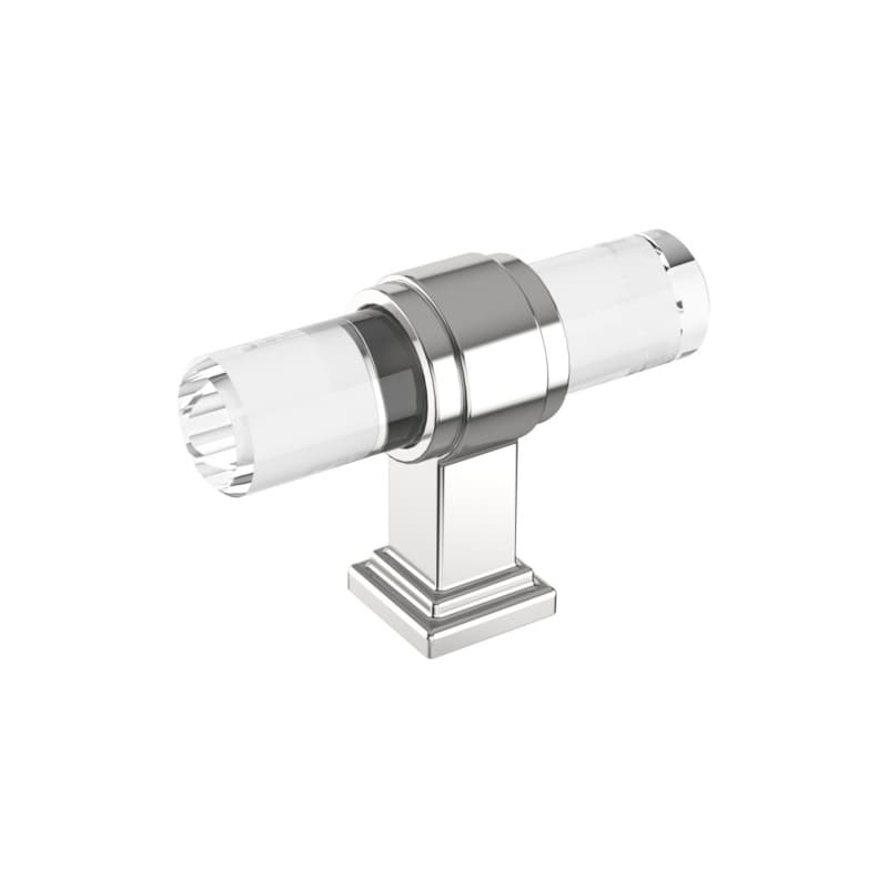 2-1/8" Glacio Premium Bar Cabinet Knob, Clear/Chrome