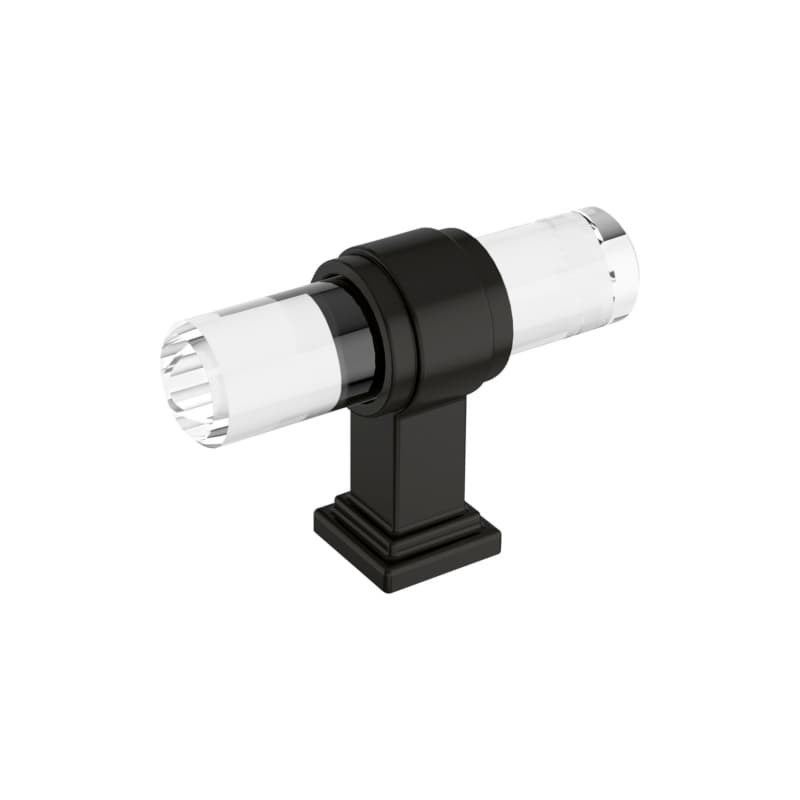 2-1/8" Glacio Premium Bar Cabinet Knob, Clear/Black Bronze