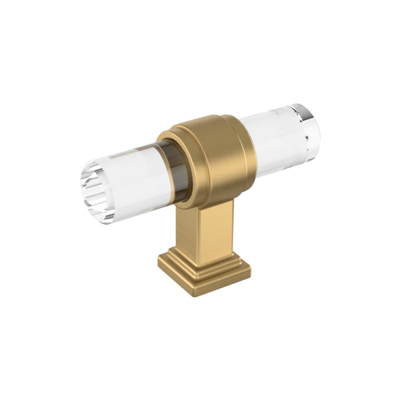 2-1/8" Glacio Premium Bar Cabinet Knob, Clear/Champagne Bronze