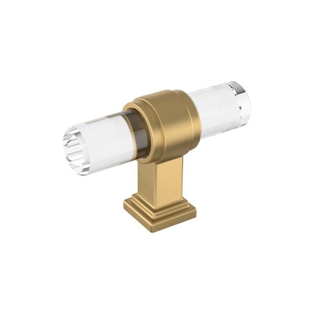 2-1/8" Glacio Premium Bar Cabinet Knob, Clear/Champagne Bronze