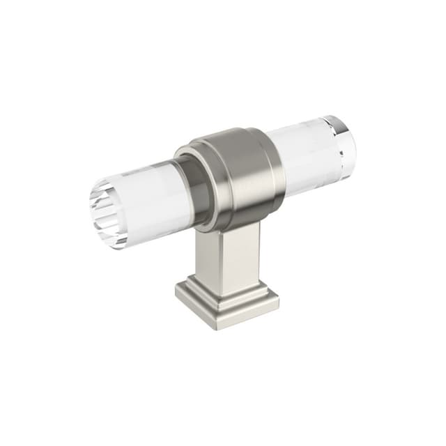 2-1/8" Glacio Premium Bar Cabinet Knob, Clear/Satin Nickel