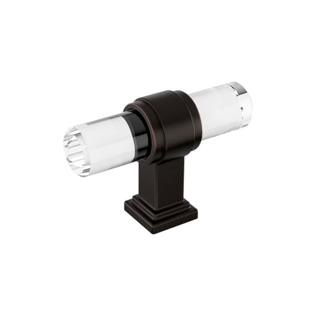 2-1/8" Glacio Premium Bar Cabinet Knob, Clear/Oil-Rubbed Bronze