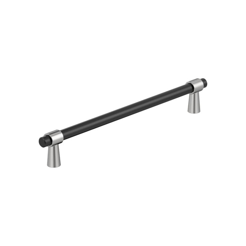 7-9/16" Mergence Cabinet Pull, Matte Black/Polished Chrome