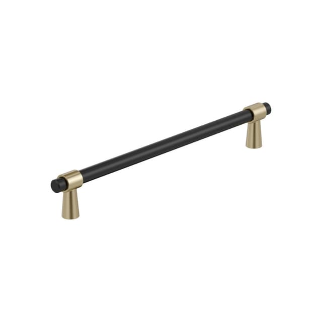 7-9/16" Mergence Cabinet Pull, Matte Black/Golden Champagne
