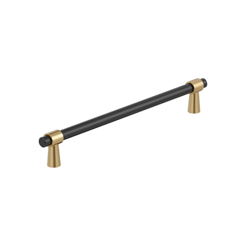 7-9/16" Mergence Cabinet Pull, Matte Black/Champagne Bronze