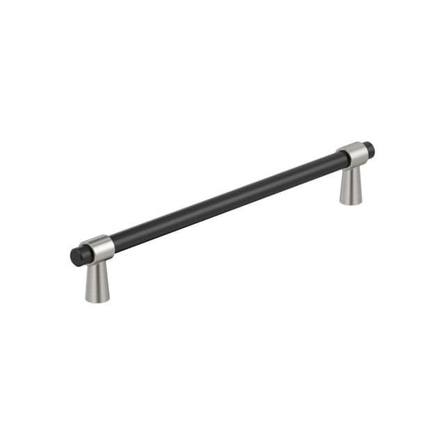 7-9/16" Mergence Cabinet Pull, Matte Black/Satin Nickel