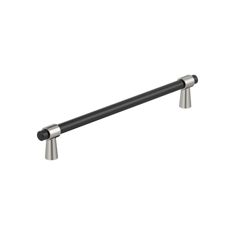 7-9/16" Mergence Cabinet Pull, Matte Black/Polished Nickel