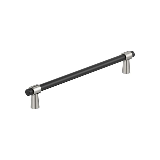 7-9/16" Mergence Cabinet Pull, Matte Black/Polished Nickel