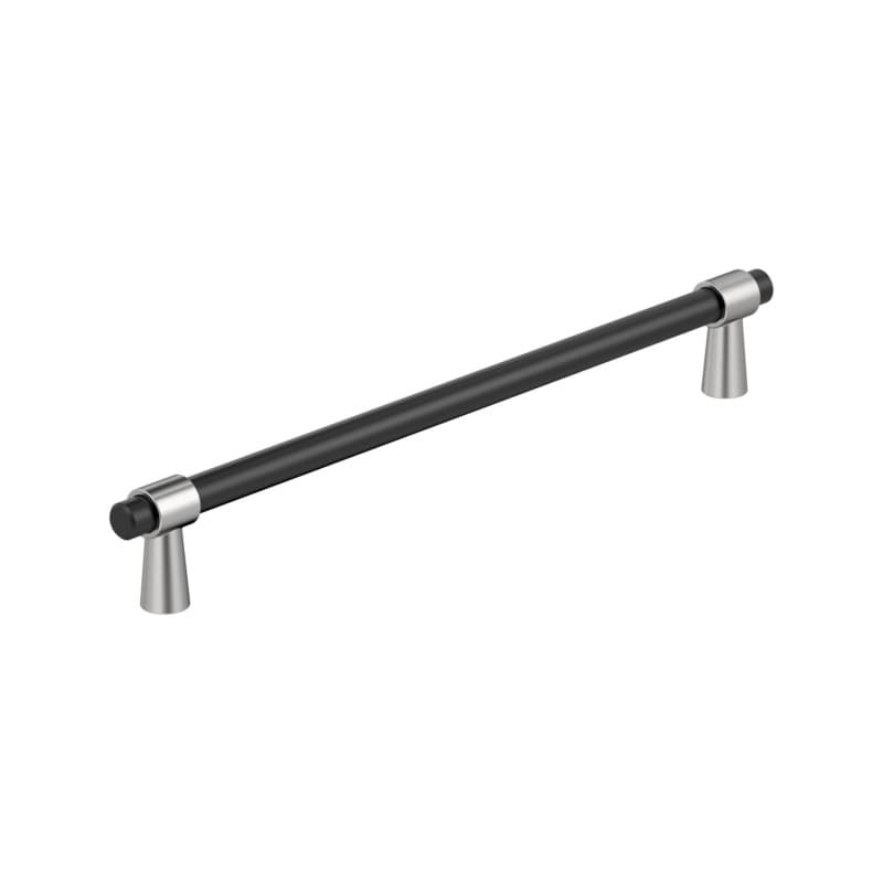 10-1/16" Mergence Cabinet Pull, Matte Black/Polished Chrome