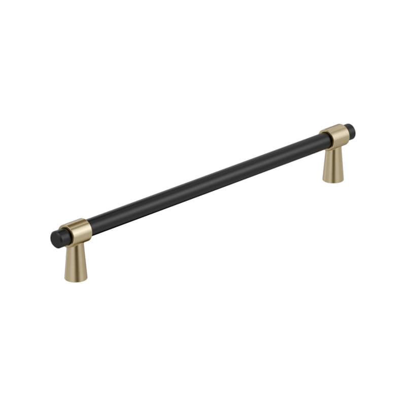 10-1/16" Mergence Cabinet Pull, Matte Black/Golden Champagne