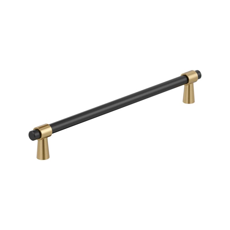 10-1/16" Mergence Cabinet Pull, Matte Black/Champagne Bronze