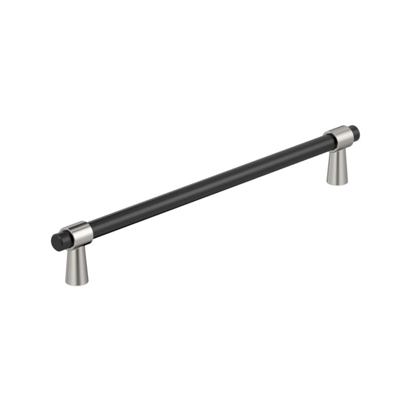 10-1/16" Mergence Cabinet Pull, Matte Black/Polished Nickel