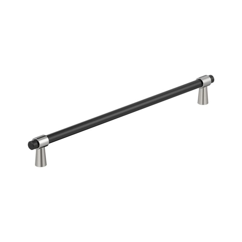 12-5/8" Mergence Cabinet Pull, Matte Black/Polished Chrome