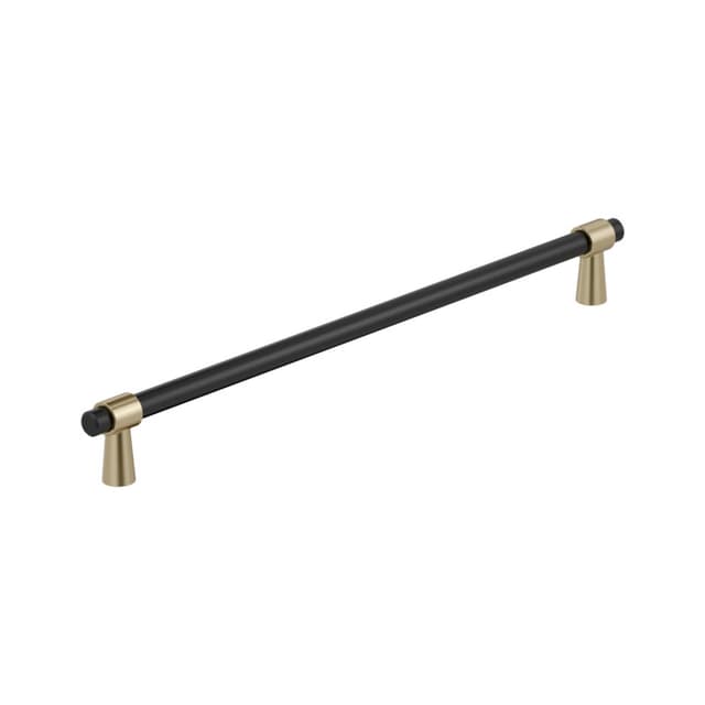 12-5/8" Mergence Cabinet Pull, Matte Black/Golden Champagne