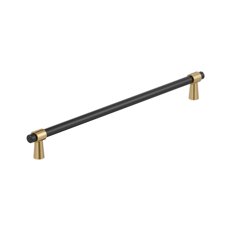 12-5/8" Mergence Cabinet Pull, Matte Black/Champagne Bronze