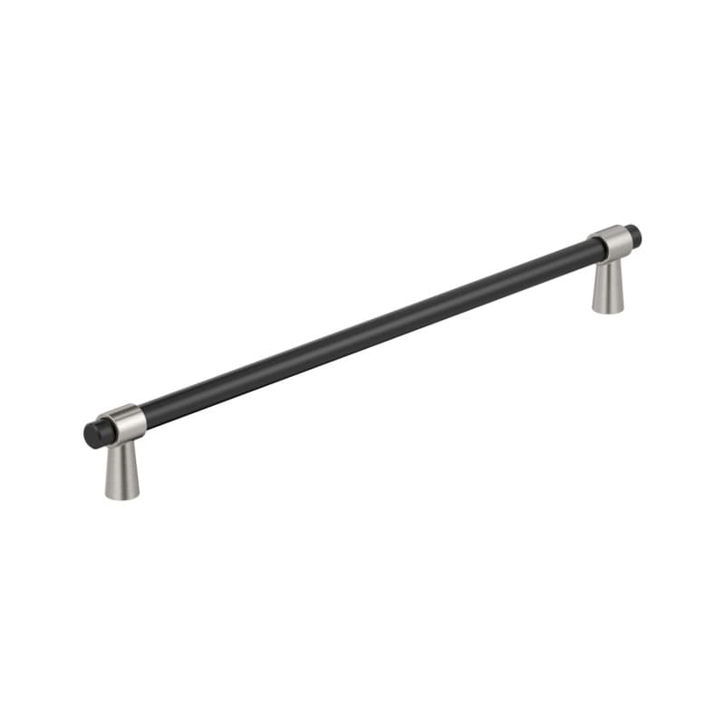 12-5/8" Mergence Cabinet Pull, Matte Black/Satin Nickel