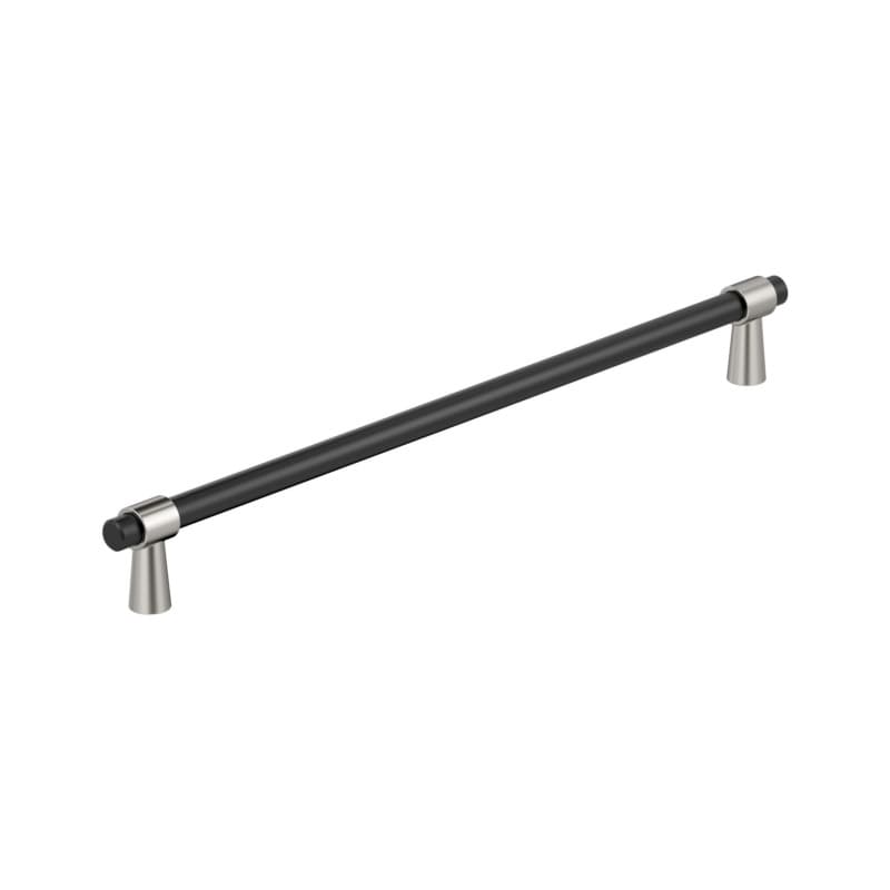 12-5/8" Mergence Cabinet Pull, Matte Black/Polished Nickel