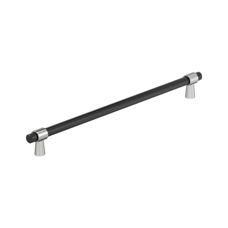 18" Mergence Appliance Pull, Matte Black/Polished Chrome