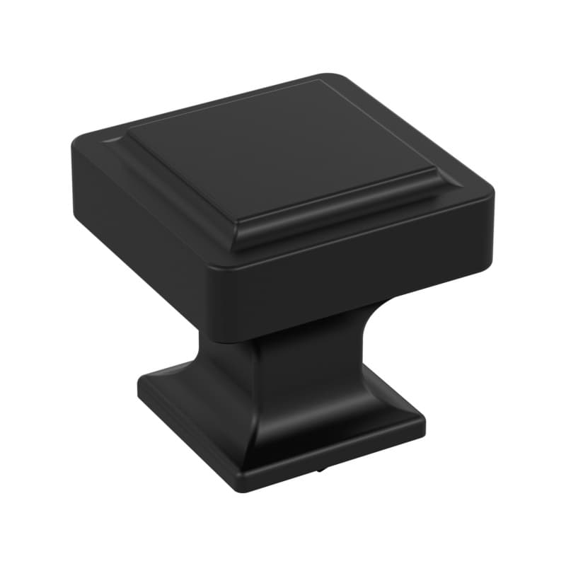 1-3/16" Eleva Square Cabinet Knob, Matte Black
