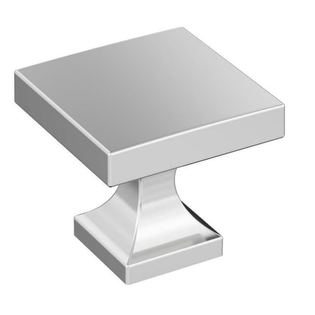 1-1/16" Pedestal Square Cabinet Knob, Polished Chrome
