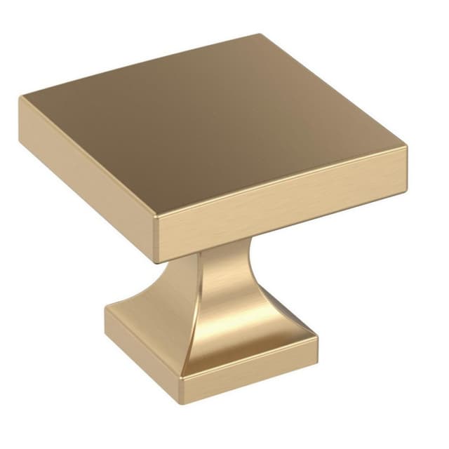1-1/16" Pedestal Square Cabinet Knob, Champagne Bronze