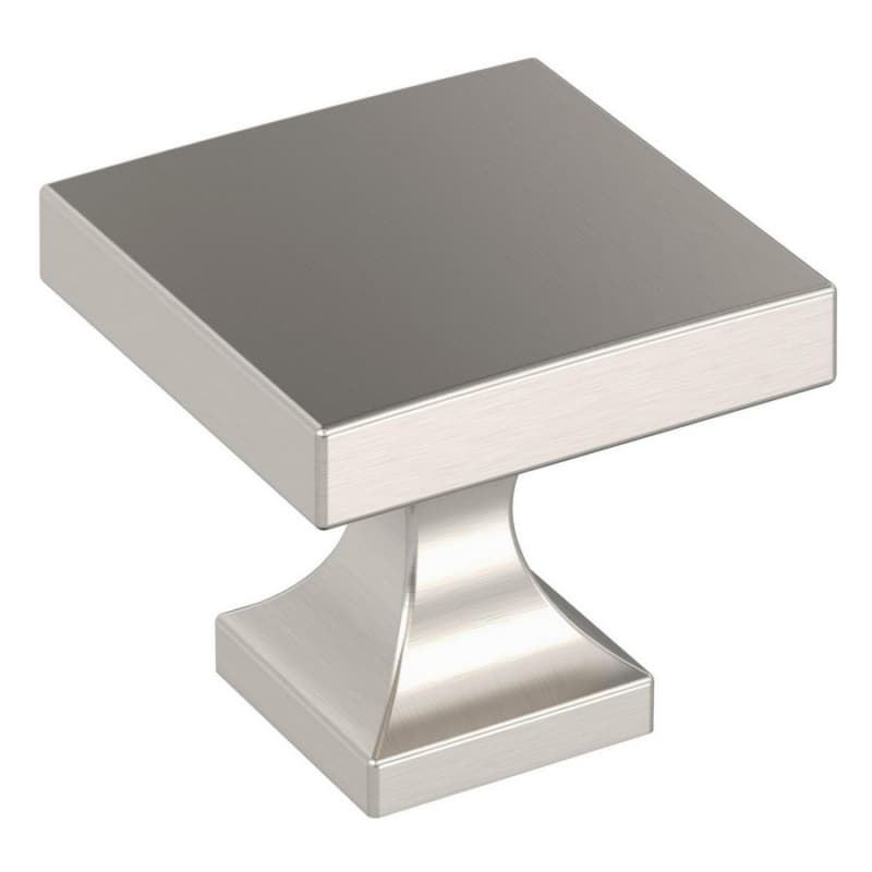 1-1/16" Pedestal Square Cabinet Knob, Satin Nickel