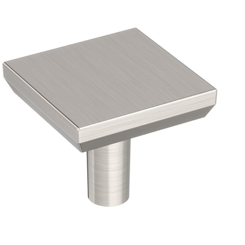 1-1/16" Chamfered Edge Square Cabinet Knob, Satin Nickel