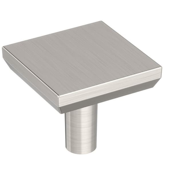 1-1/16" Chamfered Edge Square Cabinet Knob, Satin Nickel