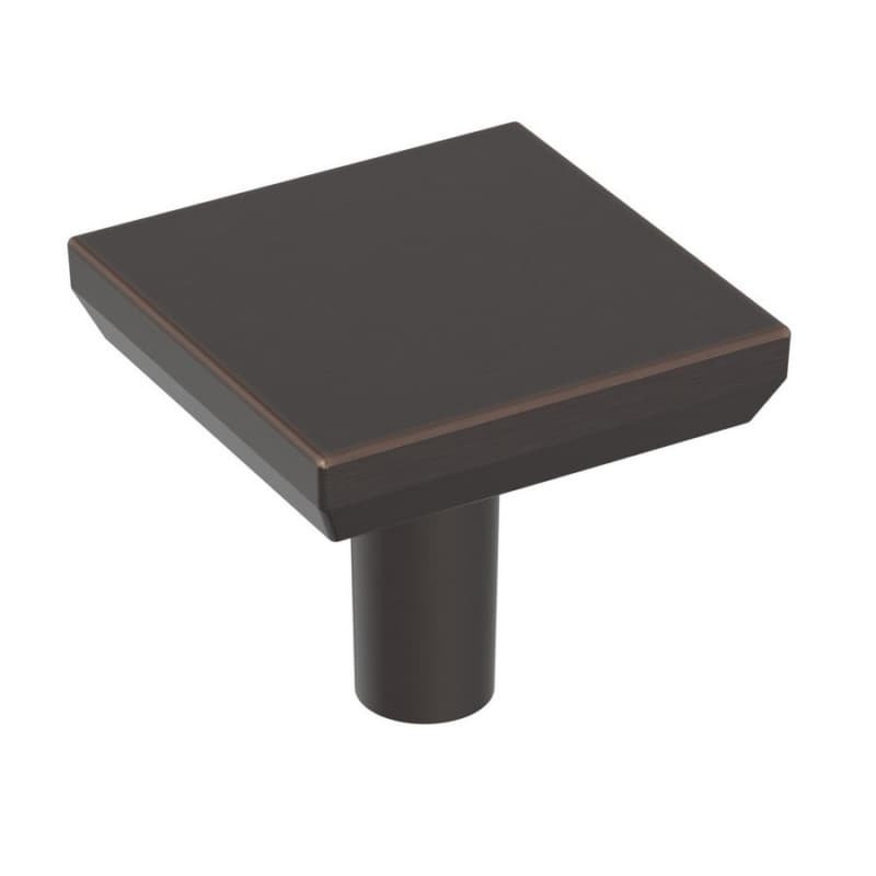 1-1/16" Chamfered Edge Square Cabinet Knob, Oil-Rubbed Bronze