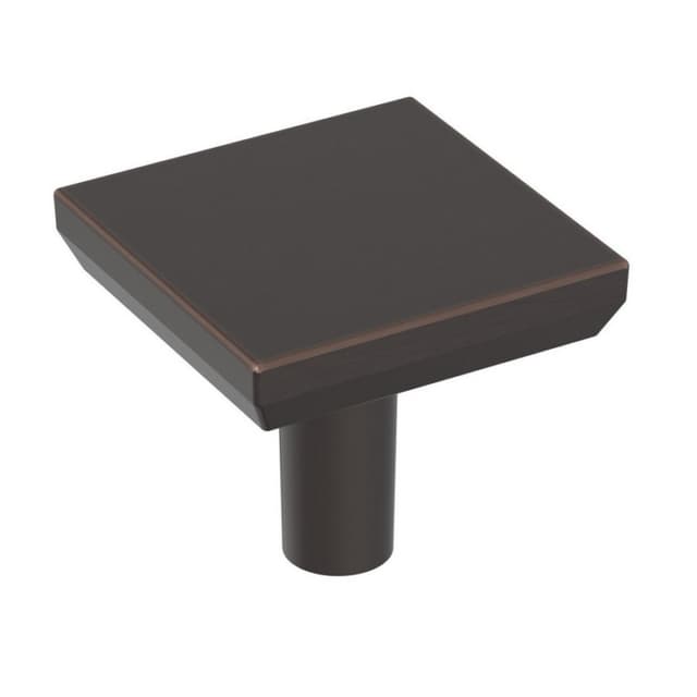 1-1/16" Chamfered Edge Square Cabinet Knob, Oil-Rubbed Bronze