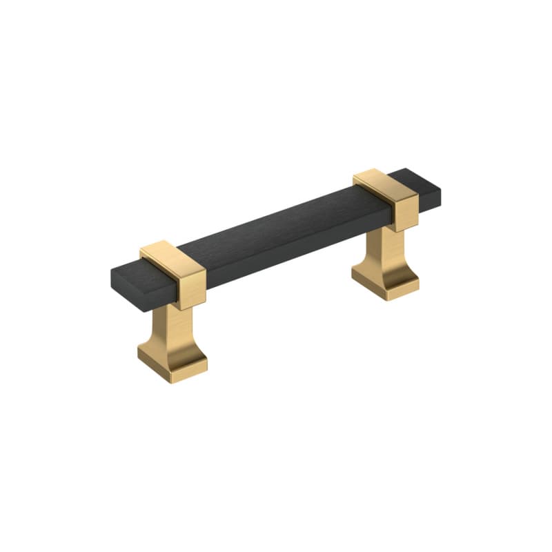 3" Ovaerton Cabinet Pull, Matte Black/Champagne Bronze