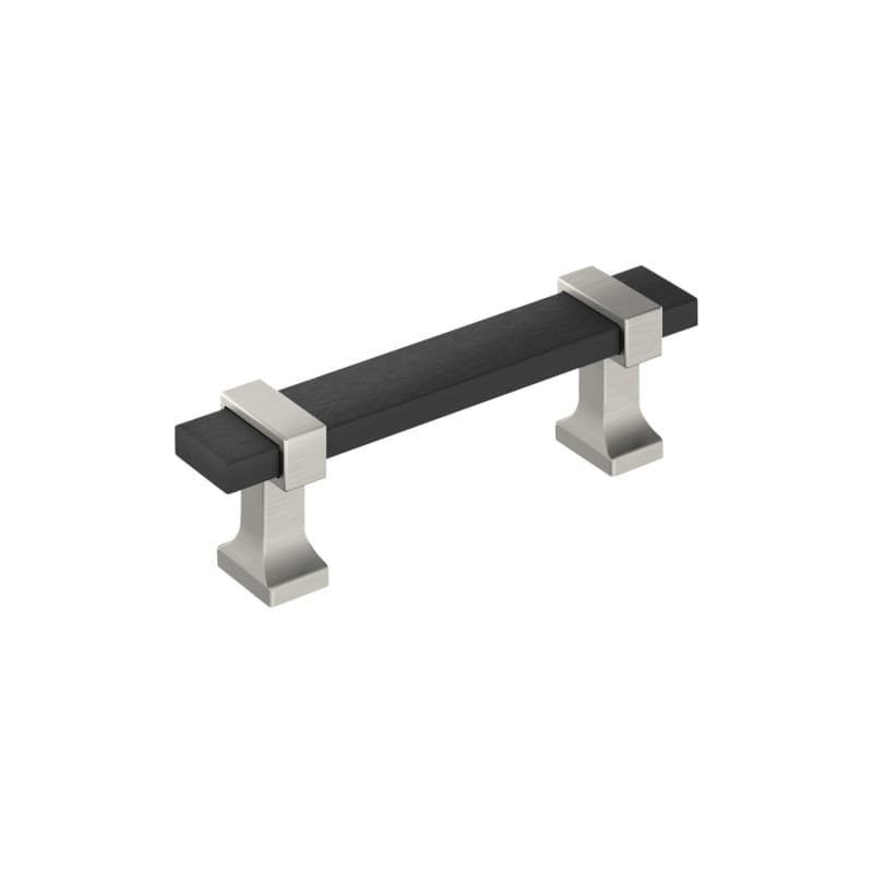 3" Ovaerton Cabinet Pull, Brushed Matte Black/Satin Nickel